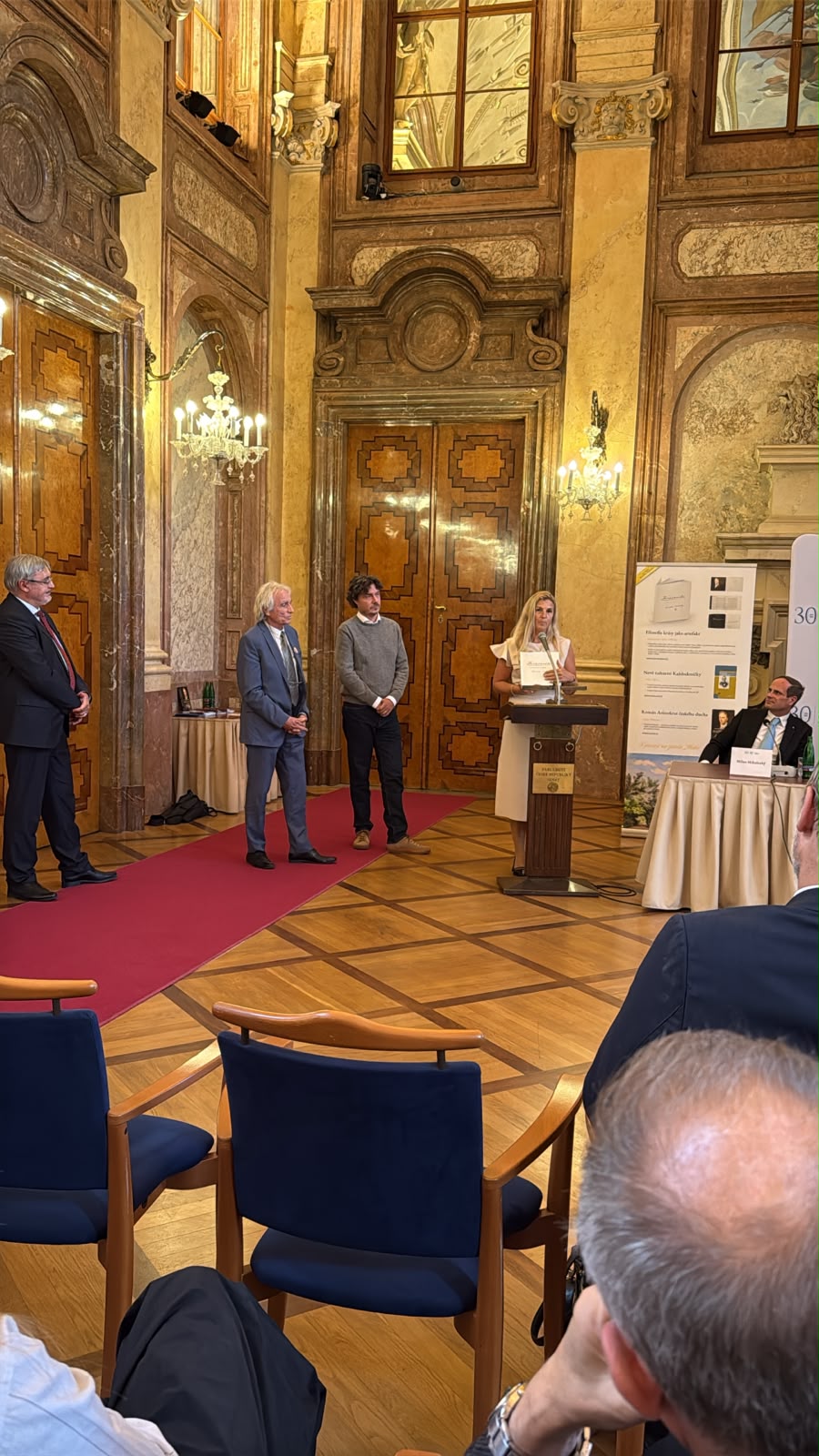 Slavnostní křest Krásovědy v Senátu PČR - Lenka Šíchová, Václav Macháček - Rieger, Pavel Hájek, Luboš Velek